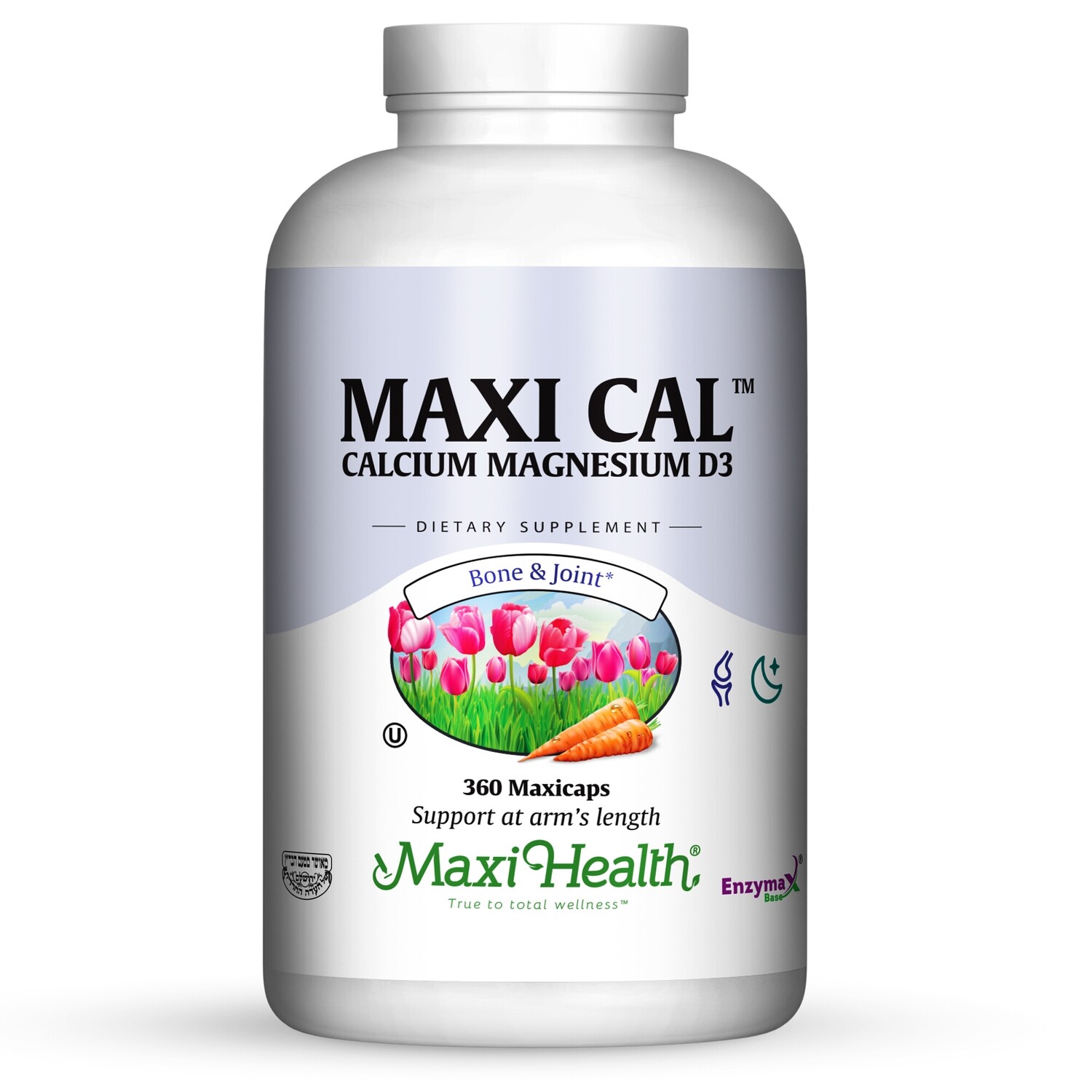 Maxi Health, Kosher Maxi Cal (Calcium, Magnesium &amp; D3) - 360 Vegetarian Capsules