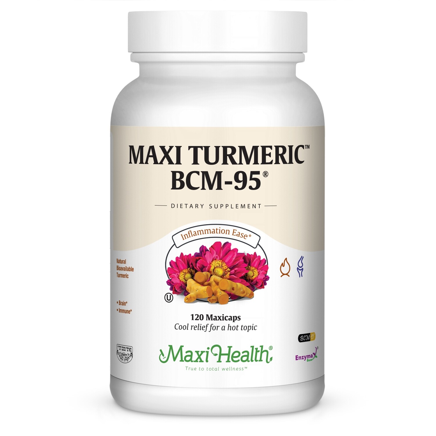 Maxi Health, Kosher Maxi Turmeric BCM-95 - 120 Vegetarian Capsules