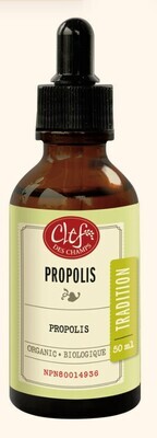 Clef Des Champs, Kosher Propolis Organic, Relieves sore Throat and Mouth Infections, Liquid Tincture - 50 mL (1.7 fl. oz.)