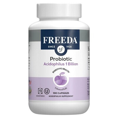 Freeda, Kosher Probiotics Acidophilus, 1 Billion - 100 Vegetarian Capsules