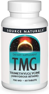 Source Natural, TMG 750mg Trimethylglycine (Anhydrous Betaine) - 60 Tablets