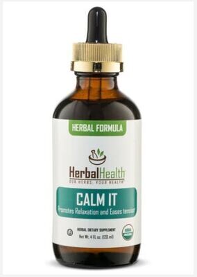 Herbal Health, Herbal Formula, Kosher Calm It, Promotes Relaxation and Eases Tension, Liquid - 4 fl. oz. (120 mL)