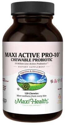 Maxi Health, Kosher Maxi Active Pro-10 Chewable Probiotic, Fruit Flavor - 120 Chewies