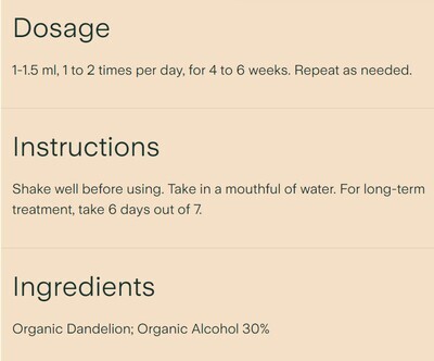 Clef Des Champs, Digestion DANDELION Organic, Digestive Tonic, Liquid Tincture - 50 mL (1.7 fl. oz.)