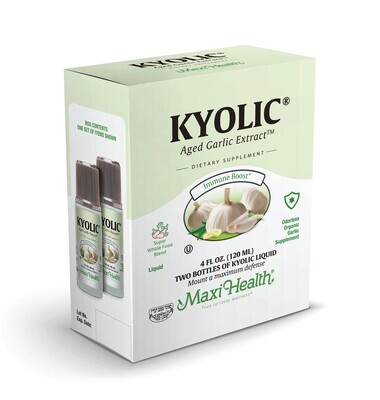 Maxi Health, Kosher Kyolic Liquid Aged Garlic Extract - 4 oz. (120 mL)  Twin Pack Boxed