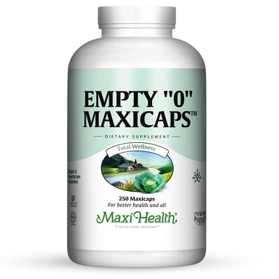 Maxi Health, Kosher Empty Maxicaps #0 - 250 Vegetarian Capsules - Kosher for Passover