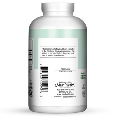 Maxi Health, Kosher EMPTY MAXICAPS #0 - 250 Vegetarian Capsules - Kosher for Passover