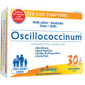 Boiron, Oscillococcinum, FLU-LIKE SYMPTOMS, Homeopathic Medicine, Quick Dissolving Pellets - 30 Doses