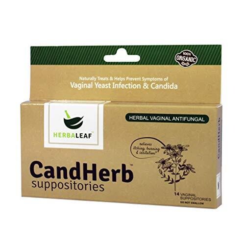 HerbaLeaf, Kosher CandHerb, (Vaginal Yeast Infection &amp; Candida) - 14 Vaginal Suppositories