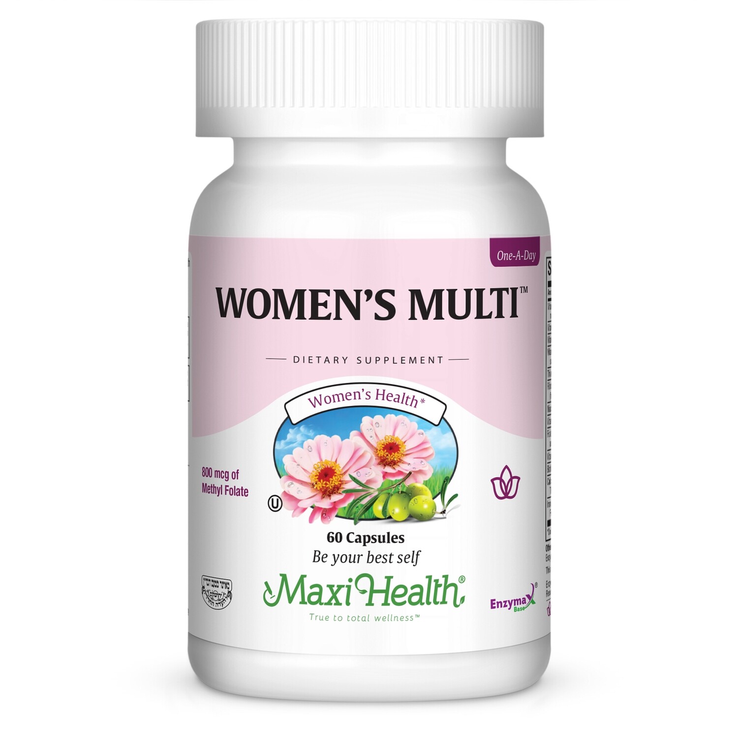 Maxi Health, Kosher Women&#39;s Multi, One a day Multi Vitamin &amp; Mineral - 60 Vegetarian Capsules