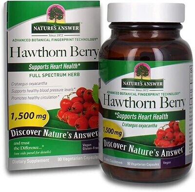 Natures Answer, Kosher  Hawthorn Berry 1500mg. - 90 Vegetarian Capsules