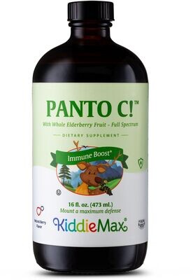 Maxi Health, Kosher KiddieMax, Panto C Liquid, Vitamin C with Whole Elderberry Fruit, Immune Boost, Berry Flavor - 16 fl. oz (473 mL)