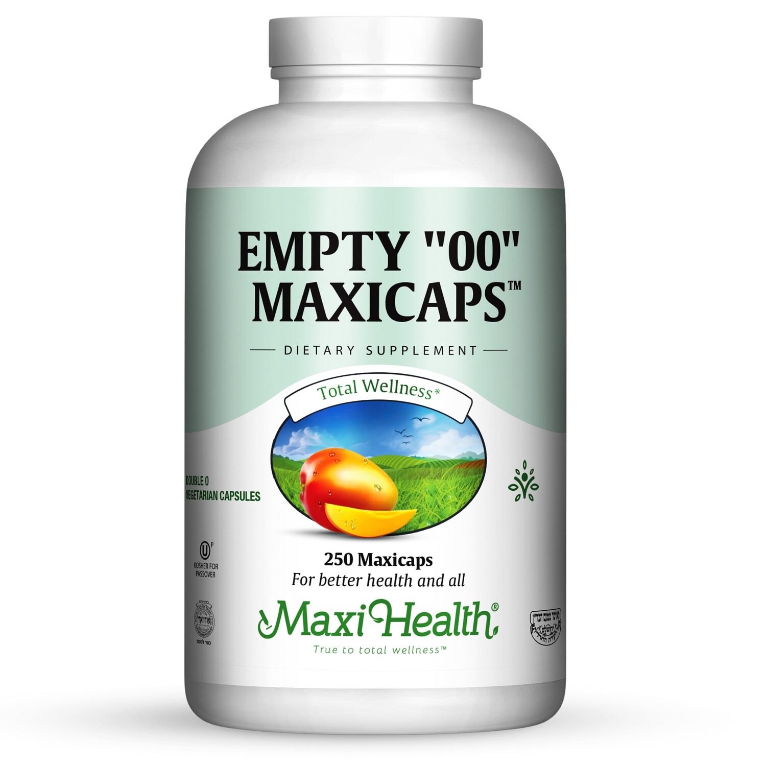 Maxi Health, Kosher Empty Maxicaps #00 - 250 Vegetarian Capsules - Kosher for Passover