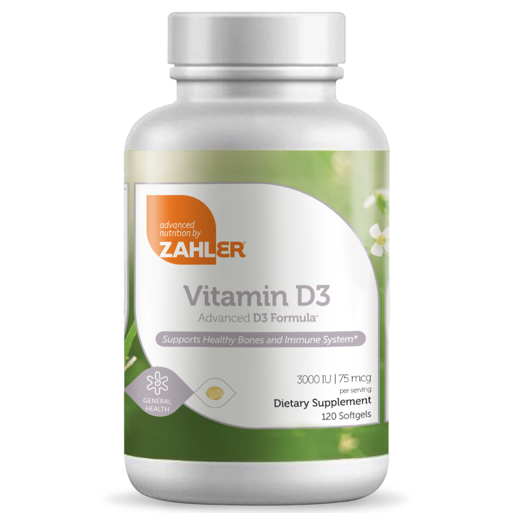 Zahlers, Kosher Vitamin D3 3000IU - 120 Softgels