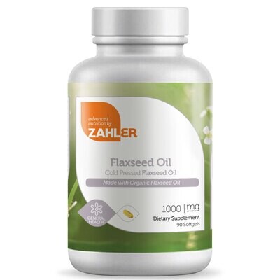 Zahlers, Kosher Flaxseed (Flax Seed) Oil 1000 mg Organic - 90 Softgels