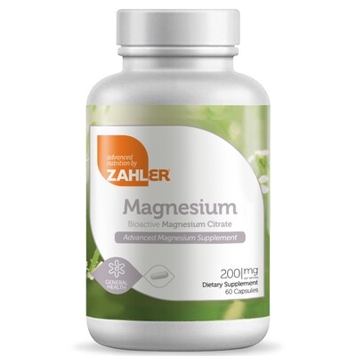 Zahlers, Kosher Magnesium Citrate 200mg - 60 Vegetarian Capsules