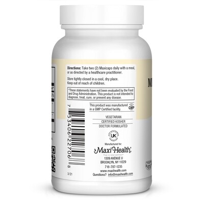 Maxi Health, Kosher Maxi Methyl DMG Plus - 60 Vegetarian Capsules