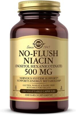 Solgar, Kosher No-Flush Niacin (Inositol Hexanicotinate) 500mg - 100 Vegetarian Capsules