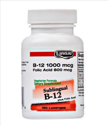 Landau, Kosher B-12 Sublingual 1000 mcg, plus Folic Acid, Cherry Flavor - 180 Lozenges
