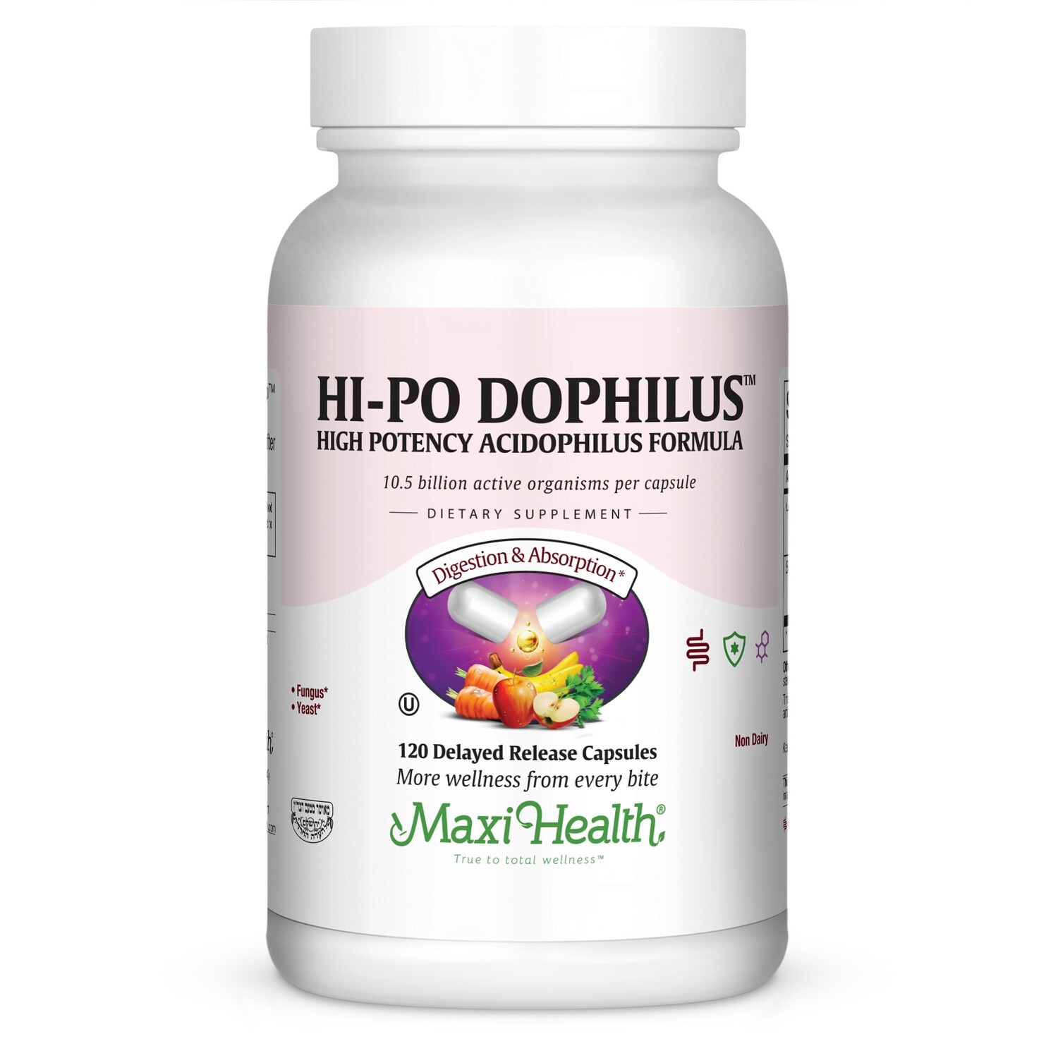 Maxi Health, Kosher Hi Po Dophilus, Probiotic - 120 Vegetarian Capsules
