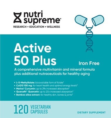 Nutri Supreme, Kosher  Active 50 Plus, Multi Vitamin, Iron Free - 120 Vegetarian Capsules