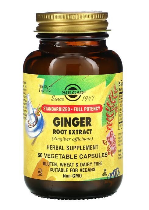 Solgar, Kosher Ginger Root Extract SFP - 60 Vegetarian Capsules