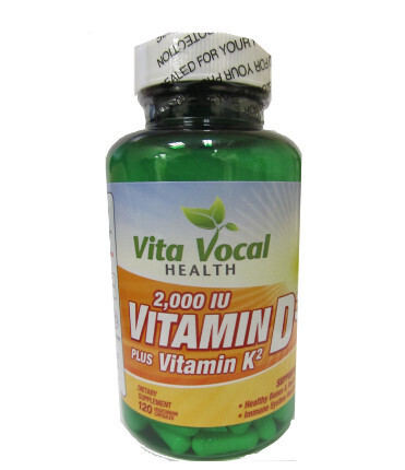 Vita Vocal, D3 + K2 - 120 Vegetarian Capsules