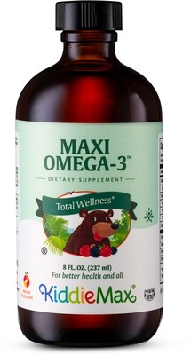 Maxi Health, Kosher KiddieMax, Maxi Omega 3 Liquid, Fish Oil, Fruity Flavor - 8 fl. oz. (237 mL)