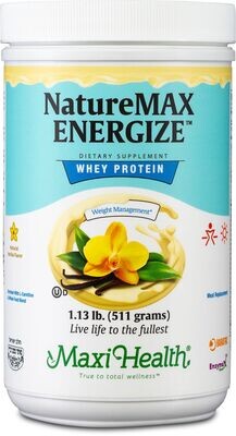 Maxi Health, Kosher NatureMAX Energize, Whey Protein Powder, Vanilla Flavor - 1.13 Lb.