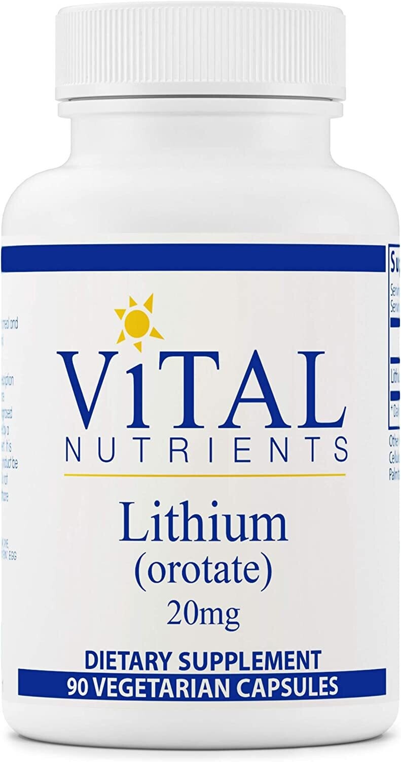 Vital Nutrients, Lithium (Orotate) 20mg - 90 Vegetarian Capsutes
