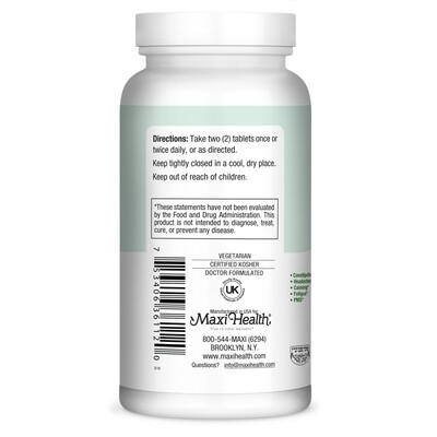 Maxi Health, Kosher MAXI MAGNESIUM LYSYL GLYCINATE 100mg - 120 Tablets