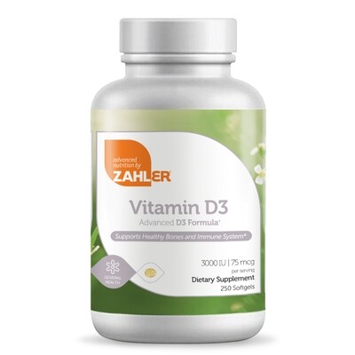 Zahlers, Kosher Vitamin D3 3000IU - 250 Softgels