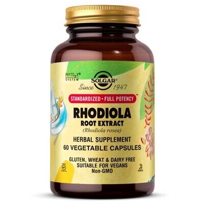Solgar, Kosher SFP Rhodiola Root Extract - 60 Vegetarian Capsules