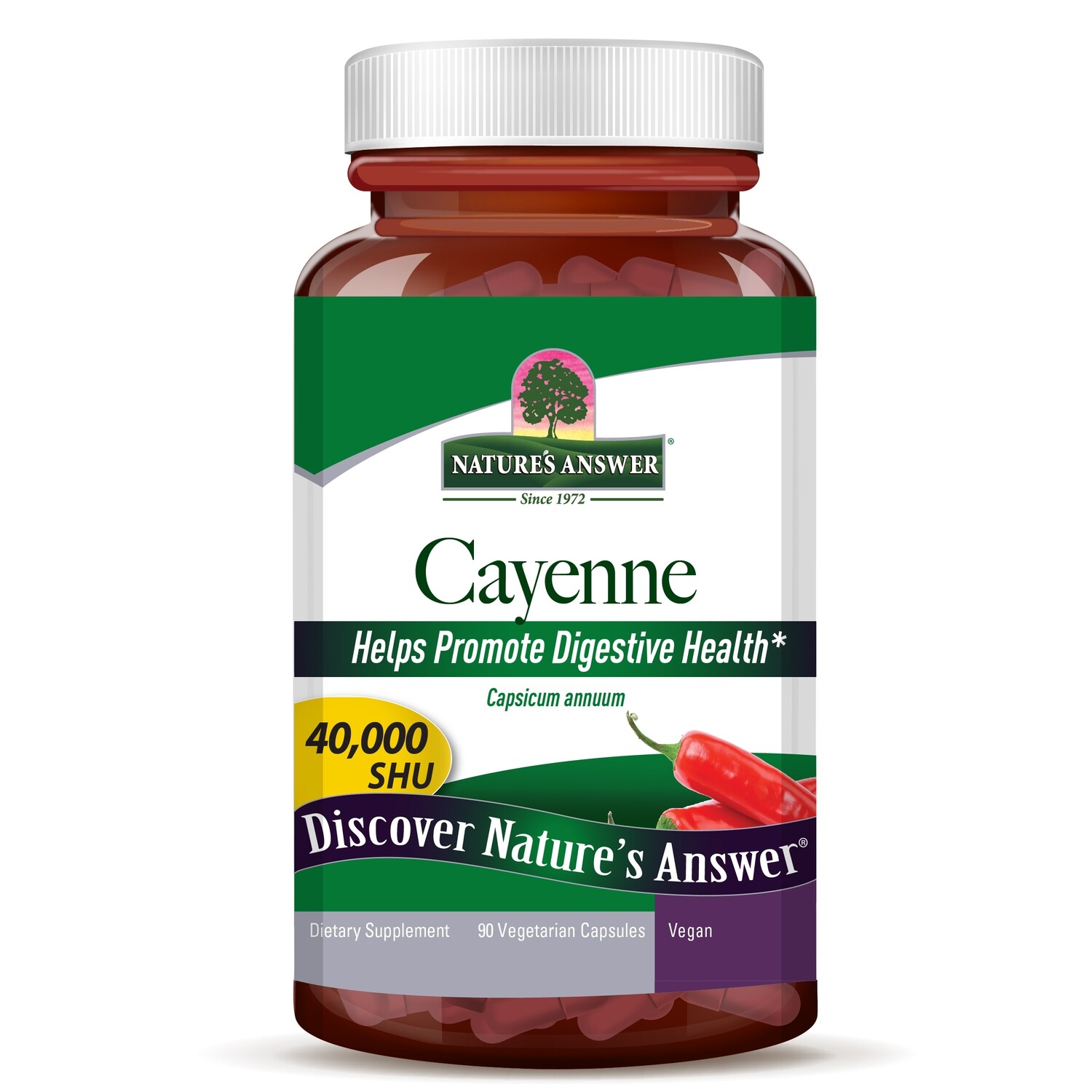 Natures Answer, Kosher Cayenne Pepper Fruit, 40,000 SHU - 90 Vegetarian Capsules