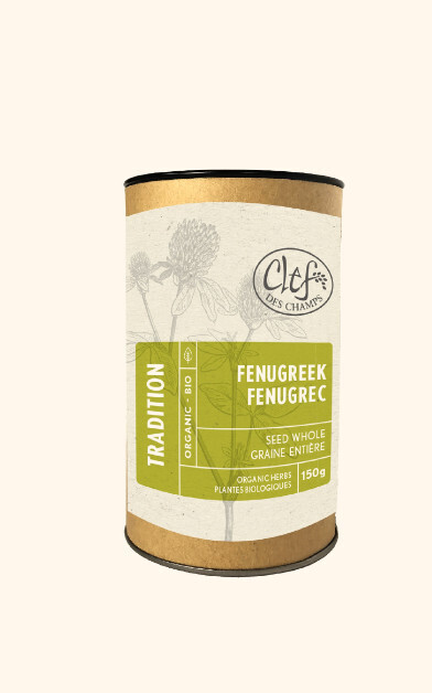Clef Des Champs, Kosher Tradition FENUGREEK Seed Whole Organic Loose Tea, Excellent For Nursing Mothers, Tube - 150g