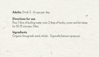 Clef Des Champs, Tradition FENUGREEK Seed Whole Organic Loose Tea, Excellent For Nursing Mothers, Tube - 150g