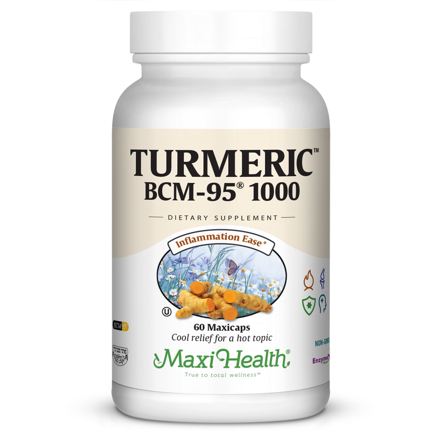 Maxi Health, Kosher Maxi Turmeric BCM-95 1000 - 60 Vegetarian Capsules