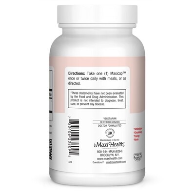 Maxi Health, Kosher CO Q 100 Liquid Caps (Coenzyme Q10) - 90 Liquid Vegetarian Capsules