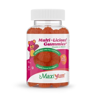 Maxi Health, Kosher MaxiYum, Multi Licious Gummies, Cherry Flavor - 60 Gummies