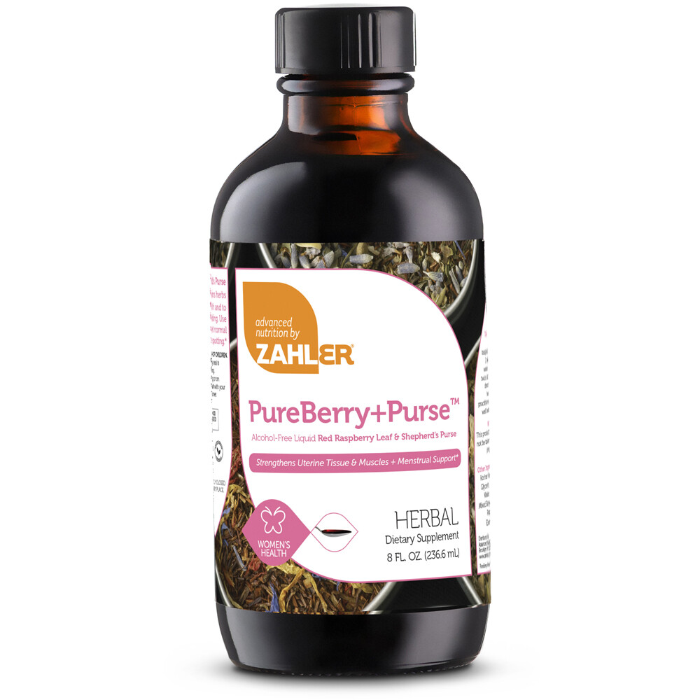 Zahlers, Kosher PureBerry+Purse (Red Raspberry Leaf &amp; Shepherd&#39;s Purse) Liquid - 8 fl. oz. (236.6 mL)