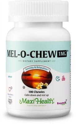 Maxi Health, Kosher Mel-O-Chew, 1mg. Berry Flavor - 100 Chewies