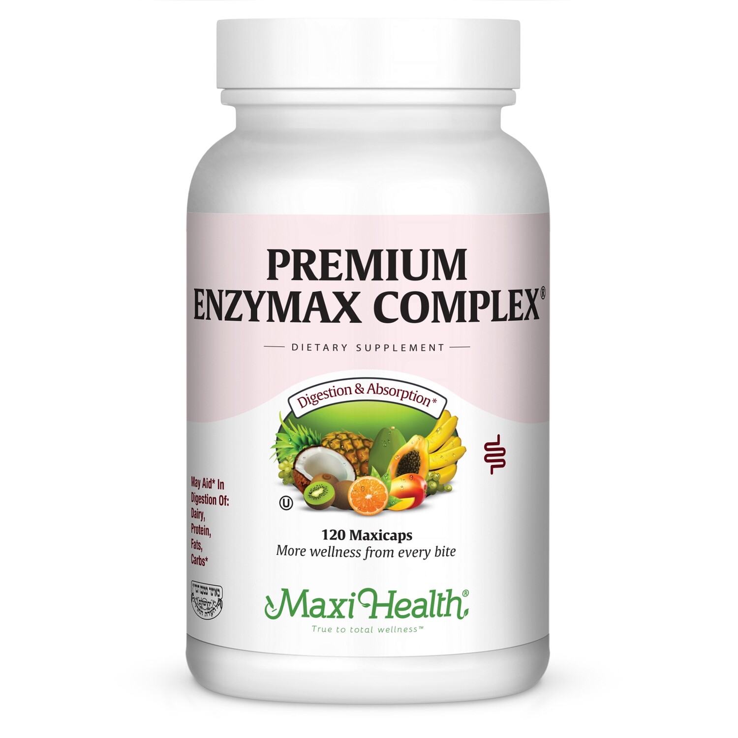 Maxi Health, Kosher Premium Enzymax Complex (Enzyme Complex) - 120 Vegetarian Capsules