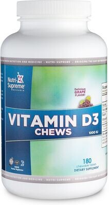 Nutri Supreme, Kosher Vitamin D3 Chews 1000 IU Grape Flavor - 180 Wafers