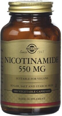 Solgar, Kosher Niacinamide 550mg - 100 Vegetarian Capsules