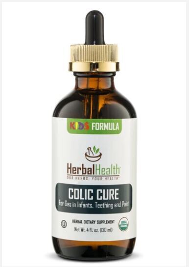 Herbal Health, Kids Formula, Kosher COLIC CURE, For Gas in Infants, Teething &amp; Pain, Liquid - 4 fl. oz. (120 mL)