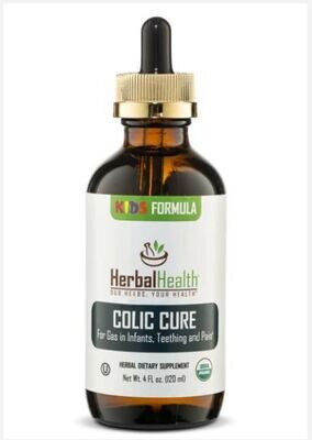 Herbal Health, Kids Formula, Kosher COLIC CURE, For Gas in Infants, Teething &amp; Pain, Liquid - 4 fl. oz. (120 mL)