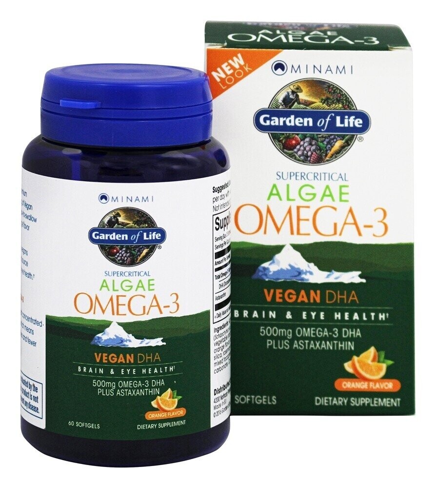 Garden of Life USA, Kosher  Minami, Algea Omega 3 Fish Oil Vegan DHA - 60 SoftGels