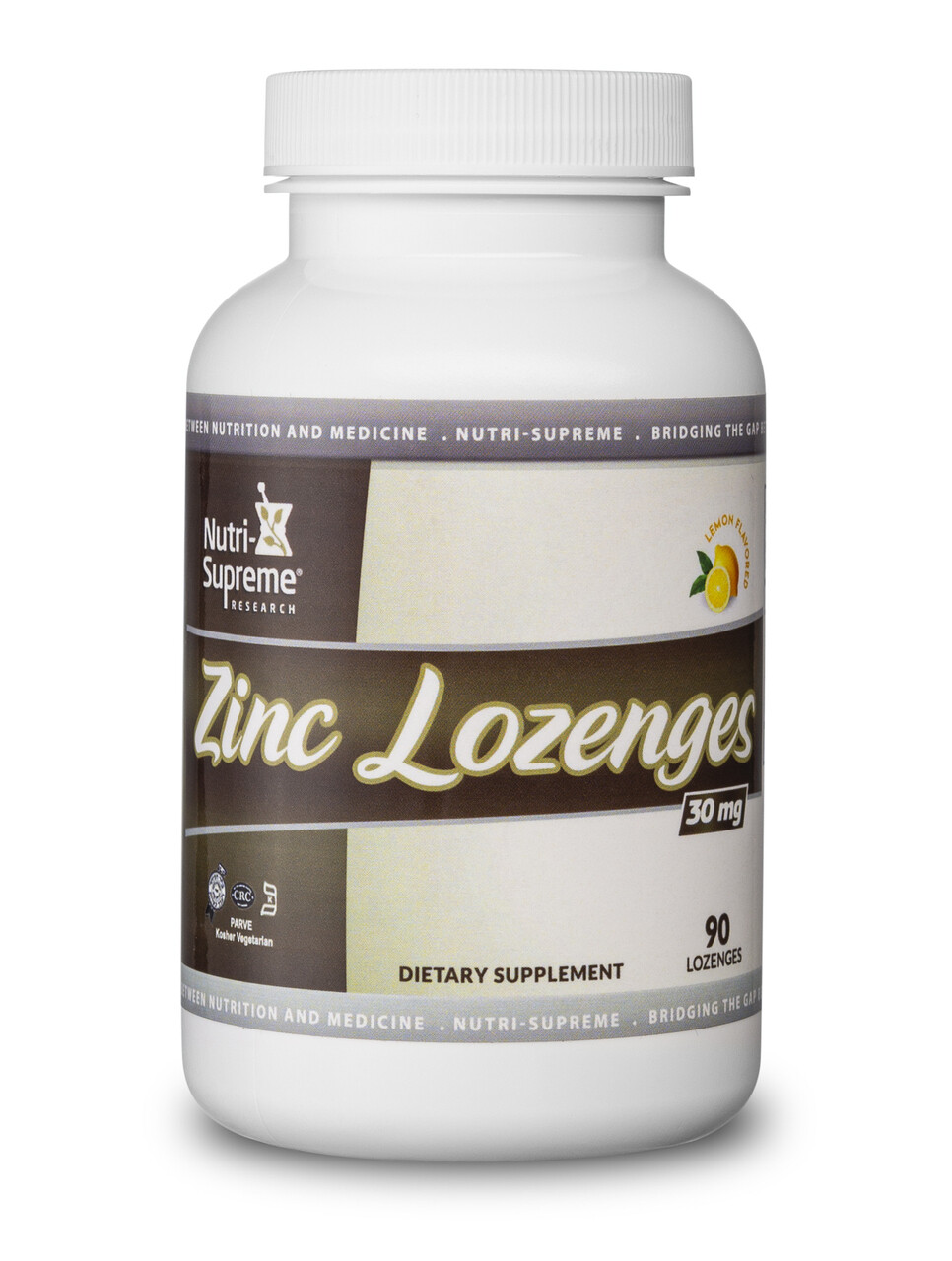 Nutri Supreme, Kosher Zinc Lozenges, 30 mg. Lemon Flavor - 90 Chewables