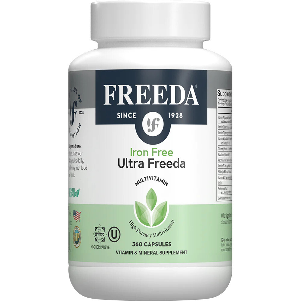Freeda, Kosher Ultra Freeda, Iron Free Adult Multivitamin - 360 Vegetarian Capsules