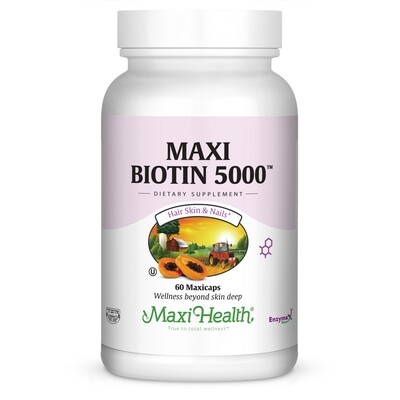 Maxi Health, Kosher Maxi Biotin 5000 - 60 Vegetarian Capsules